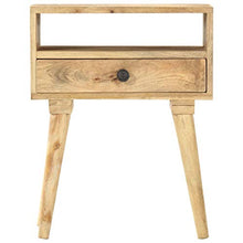 Tidyard Comodino Camera da Letto Vintage in Legno Massello di Mango con Cassetto,Comodino Rustico 40x35x50 cm