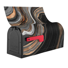 Elegante marmo nero con venature oro e rame dal design unico per cassetta delle poste, copertura per cassetta postale per giardino, giardino, cortile, dimensioni standard, 53 x 45 cm