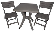 Salone-negozio-online Set Duetto Resina Tavolo + 2 SEDIE Tortora ARREDO Esterno