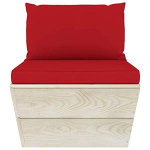 SKM Set Divani da Giardino su Pallet 9 pz con Cuscini Legno Abete (171.2kg) Rosso-3666