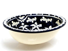 Dolores ovale lavabo ovale con bordo in ceramica Talavera incasso/lavello lavabo dal Messico blu scuro