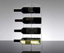 Slato Portabottiglie Porta Bottiglie da Vino da banco Design Moderno in plexiglass Trasparente Topazio per 4 Bottiglie