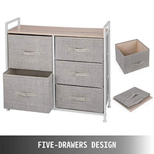 VEVOR Pratica Cassettiera in Tessuto, Design a Cinque Cassetti, Cassettiera Moderna, Scatole Portaoggetti in Tessuto, per Camera da Letto, 33 x 11,4 x 30,3 Pollici (L x P x A), per Archivia Cose