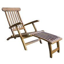 Trueshopping Lettino Prendisole da Giardino Reclinabile - Sedia per Esterno Pieghevole in Legno Massello di Teak con Poggiapiedi Sbaloritiva tonalità Dorata Ideale per Giardino, Patio e Bordo Piscina