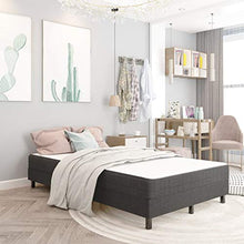 Tidyard Letto a Molle Grigio Scuro in Tessuto 120x200 cm,con Materasso a Molle e Rete a Doghe Incluso,Facile da Montare
