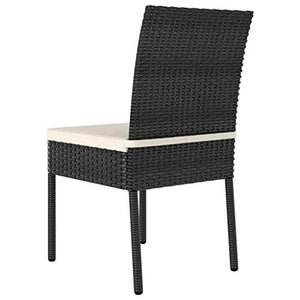 FAMIROSA Set da Pranzo da Giardino 5 pz in Polyrattan Nero-5694