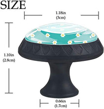 Bianco Daisy Pattern Blue Pomelli per Porta Set di 4 Pomelli per Mobili Manopole per Cassetti Cucina Armadio Vetro