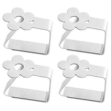 DOITOOL 4Pcs in Acciaio Inox Tovaglia Clip di Stile del Fiore del Pannello Esterno Tavolo Regolabile Morsetti Tavolo della Copertura del Panno Morsetti Supporto per La Casa di Nozze