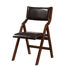Chair QL Sedia da Pranzo in Legno Massello Semplice Nordica con Seduta in Pelle PU, Sedia Pieghevole Salvaspazio in Legno Massello, Sedia da Ufficio Portatile per Il Tempo Libero Sedia Pieghevole