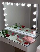 Bright Beauty Vanity - Specchio da Trucco Hollywood, con Illuminazione (Bianco - 58 X 46)
