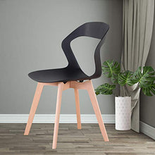 Set di 4 sedie da Pranzo in plastica con Schienale Cavo, sedie Laterali per Ufficio, Salotto, Cucina, Soggiorno, Cucina, Sedia con Gambe in Legno, sedie per Sala da Pranzo