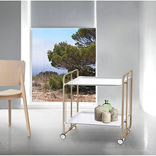 DON HIERRO - Carrello pieghevole da cucina BAUHAUS, 2 vassoi. Struttura verde sabbia