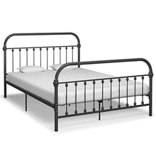 mewmewcat Struttura Letto Struttura in Metallo Grigio Famiglia Pratico giroletto, Camera da Letto giroletto in Metallo Stile Moderno 213 x 171 x 109 cm (Lunghezza x Larghezza x Altezza)