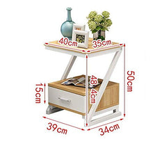 Comodino Comodini Moderna struttura in acciaio a forma di Z Tavolino laterale / terminale con 1 cassetto Consolle E1 Tavolo Consolle Scaffali Organizer Soggiorno Libreria per ufficio Comodino Armadio