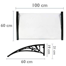 PrimeMatik - Pensilina 100x60cm in policarbonato per Porta o Finestra per Esterno Nero
