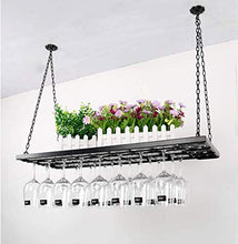 DJSMjbj - Scaffale da appendere in ferro da stiro, per bicchieri da vino, decorazione a soffitto (dimensioni: 80 x 31 cm)