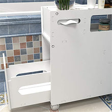 MOODSC igienici armadietto laterale Gabinetto Bagno Mensola Piano per fessure storage rack bagno privato servizi igienici angolo Mensola Locker con ruote da 22 * 48 * 80cm