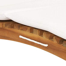 Tidyard Lettino Prendisole da Giardino Pieghevoli con Cuscino in Legno massello Teak,Lettino Prendi Sole da Esterno,Lettino da Sole Reclinabile,175 x 50 x 55 cm Bianco Crema/Grigio Scuro