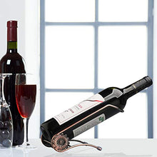 Almabner - Portabottiglie da vino autoportante, elegante in ferro battuto, supporto decorativo per bottiglie di vino rosso, per casa, ristorante e cena, tavolo