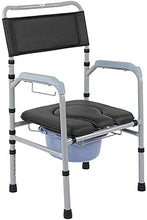 zvcv Utile Comodino Pieghevole Sedia da Toilette Sedia da Bagno Niture Anziani con braccioli e Sedile Imbottito, tavolino Regolabile in Altezza