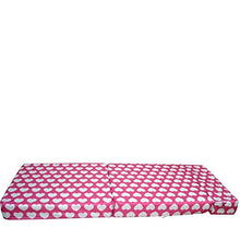 Divano letto pieghevole per adulti e bambini, letto singolo a Z, ideale per camera dei giochi, camera da letto, soggiorno, futon materasso (cuori rosa)