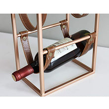 zxb-shop Portabottiglie Cremagliera del Vino Decorazione del Desktop di casa Cremagliera del Vino del Metallo Cremagliera di Vino in Pelle Creativa Portabottiglie da appoggio