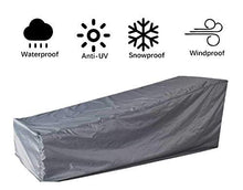 mychoose copertura per sdraio da giardino per esterni, tessuto Oxford 210D impermeabile in rattan, protezione per tutte le condizioni atmosferiche, 208 x 76 x 41/79 cm (grigio)