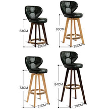 TRGCJGH Sgabello da Bar Sedia Poggiapiedi con Schienale PU Sedile Girevole Sedie da Pranzo per Cucina | Pub | Sgabelli da Bar con Gambe in Legno Max. Portata 150 kg,8-63CM