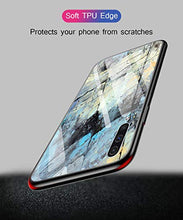 Suhctup Compatibile con Samsung Galaxy M30 / A40S Custodia Protettiva in Vetro Temperato 9H + Cornice Paraurti in TPU Silicone Morbido Assorbimento Degli Urti a 360 Gradi Protezione -Marmo 1