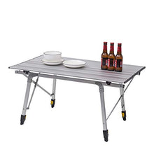 WOLTU CPT8129sb Tavolo da Campeggio Picnic Giardino Pieghevole Portatile Altezza Regolabile in Alluminio