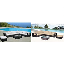 Bagno Italia Divano Salotto Nero Marrone polyrattan Set Poltrona tavolino Giardino Esterni arredo I