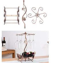 UKOCH - Porta bottiglie di vino in metallo vintage per bicchieri di vino