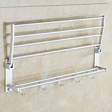 Starall Space - Portasciugamani pieghevole in alluminio, con 5 ganci, pieghevole, per cucina, bagno, 40/50/60 cm