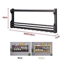 Cremagliera Del Vino Del Metallo Porta Bottiglie E Vetro Pratico Scaffale Per Bottiglie Di Vino - Portabottiglie A Parete, Portabottiglie, Decorazione Domestica-100 * 11 * 43 centimetri_Nero