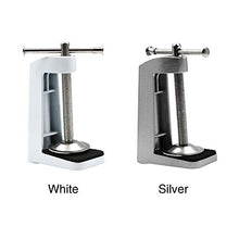 POHOVE Morsetto per attrezzi da scrivania antiscivolo per la casa, supporto per lampada da tavolo, accessori con braccio oscillante, base fissa in acciaio inox, supporto portatile (argento)