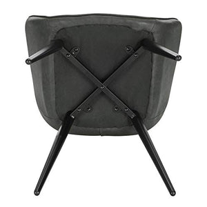 WOLTU BH251an-1 Sedia da Cucina Poltrona per Soggiorno Imbottita Estetica in Ecopelle Antracite Gambe in Metallo