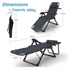 XLYYHZ Sedia a gravità Zero Sedia a Sdraio a gravità Zero ， Lettino Prendisole Sedia da Giardino Pieghevole da Campeggio in Metallo Sedia da Ufficio per Esterni reclinabile Portatile con Cuscini Le