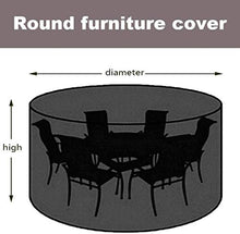 YULIAN Round 300x90cm Patio Mobili Cover, Mobili da Giardino, 420D Coperture da terrazzo 420D Tavolo 420D Sedie Impermeabili e Coperte, Copertura per Pioggia all'aperto, Copertura della pio.
