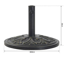 Outsunny Base per Ombrellone per Palo da 35mm/38mm/48mm Peso 13KG da Giardino HDPE Φ48x34cm