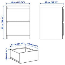 IKEA MALM Cassettiera 2 cassetti bianco