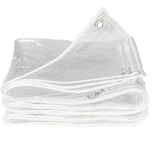 Teloni Impermeabili Trasparenti con Asola,0.35mm Telone Antipioggia Trasparente Impermeabile,Antistrappo Copriruota Tenda Pergola con Occhiellato,per Camera Sole/Finestra (1.1x3.9m/3.6x12.8ft)