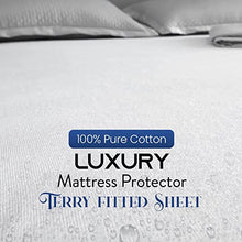100% cotone terry telo impermeabile lenzuolo coprimaterasso topper cover traspirante super assorbente antimacchia anti-allergico & non-noisy, King (152x203cm)