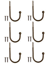 FUXXER® - Set di 6 ganci da parete per vestiti, ganci per asciugamani, in ottone anticato, 70 x 30 mm