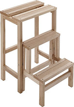 Framar Everest Sgabello Legno, Scaletta 3 Gradini, Richiudibile, Ribaltabile, Portata 100 kg, Legno di Faggio, 44 x 37 x 59 cm