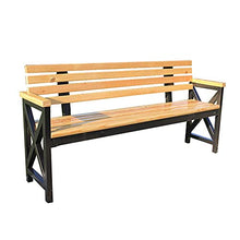 Panchine per terrazze da giardino, panchine per il tempo libero, sedili per esterni in legno massello per 2-3 persone, sedia da veranda resistente alle intemperie, salotto da cortile in metallo con