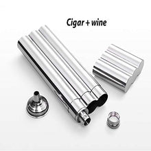 YYYUR Acciaio Inossidabile Cigar Tube, di Modo Creativo Sigaro Vino Bagagli Idratante Tube, 2 sigari, Affari di Lavoro Viaggi Portatile Cigar Tube, 610 x 64 x 24MM