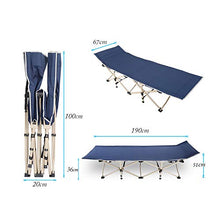 sogesfurniture Lettino Letto Brandina da Campeggio Pieghevole, Letto da Camping Pieghevole,con poggiatesta Rimovibile e Tasche Laterali, Peso supportato 150kg,Blu Marino BHEU-CT-F10NB