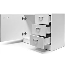 Deuba Armadietto Sottolavabo Mobile da Bagno 63X54x30 Ripiano con Anta 3 cassetti Lavandino Bianco