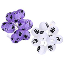 ARTFFEL Vola 2pcs Skull luci della Stringa LED Scheletro Spider Lanterna di Carta String Lights Decorazioni di Halloween puntello for Feste di Halloween .Compleanno