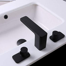VBARV Rubinetto per lavabo da Bagno in Ottone - Rubinetto per lavabo a Tre Fori Rame Diviso in Tre Pezzi Mobile da Bagno con Acqua Calda e Fredda lavabo Nero Spazzolato
